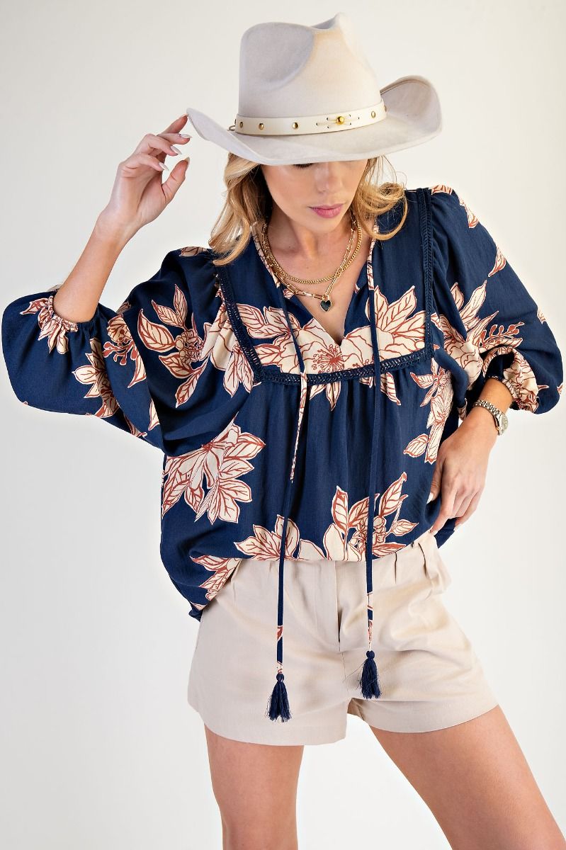 The Darcy Top (Plus Size Available in Navy)