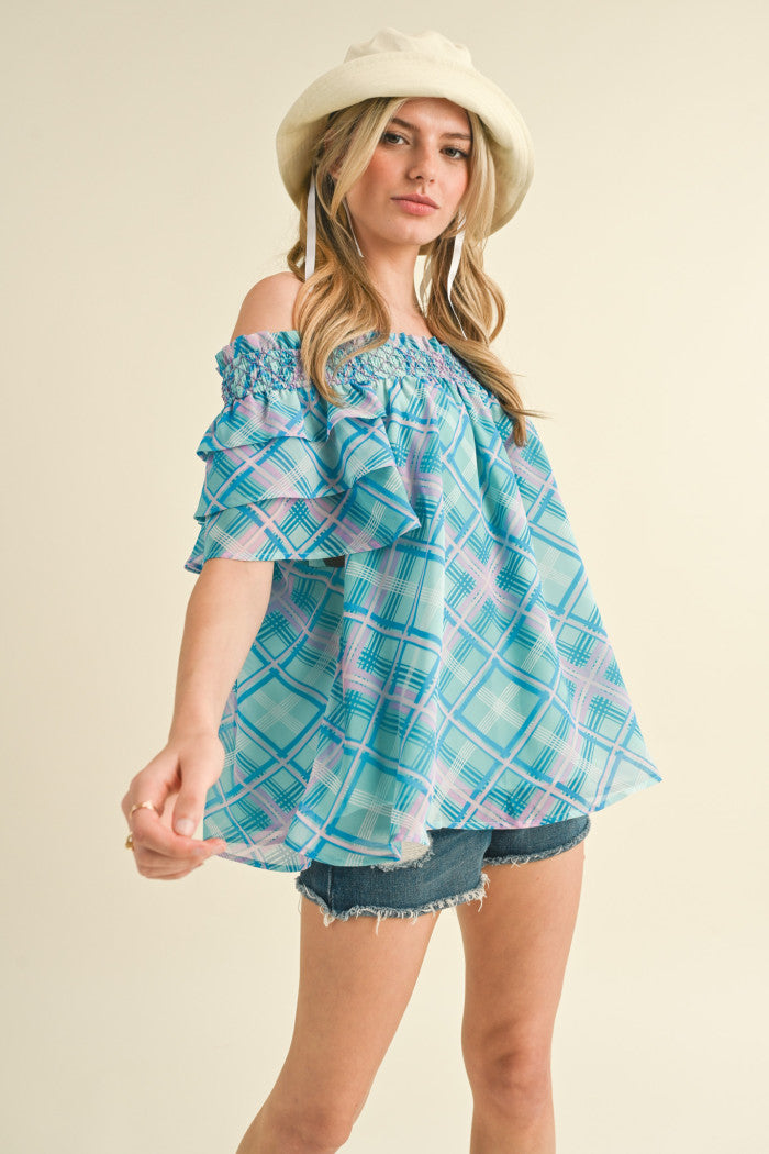 Rita Plaid Top