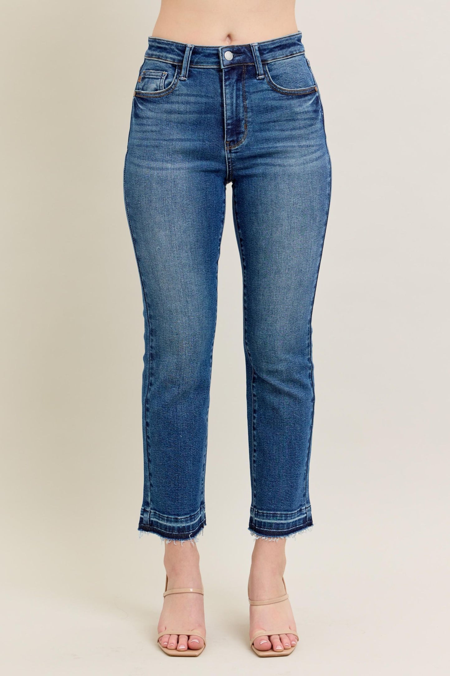 Judy Blue High Rise Vintage Released Hem Cropped Jeans