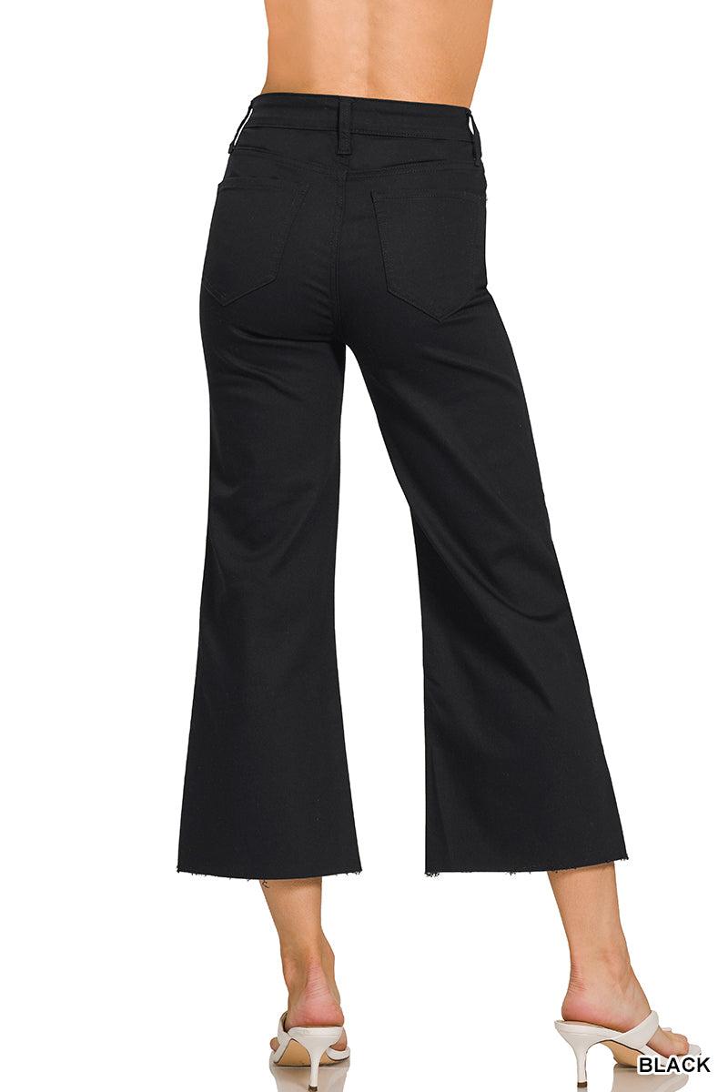 Zenana High Rise Flared Cropped Denim Pants
