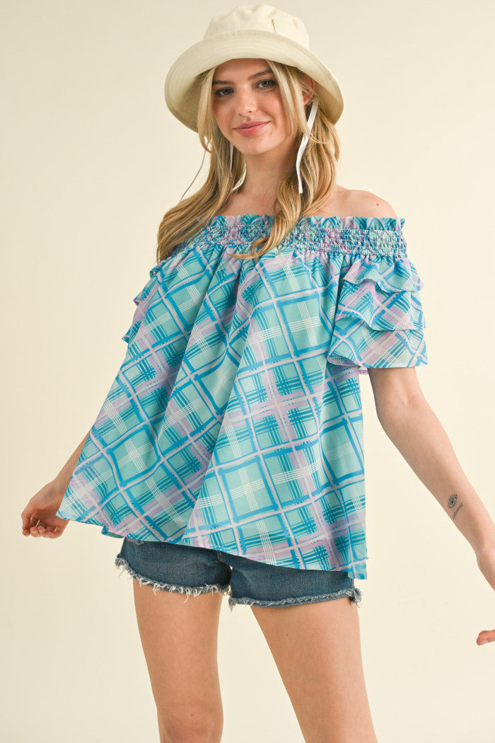 Rita Plaid Top