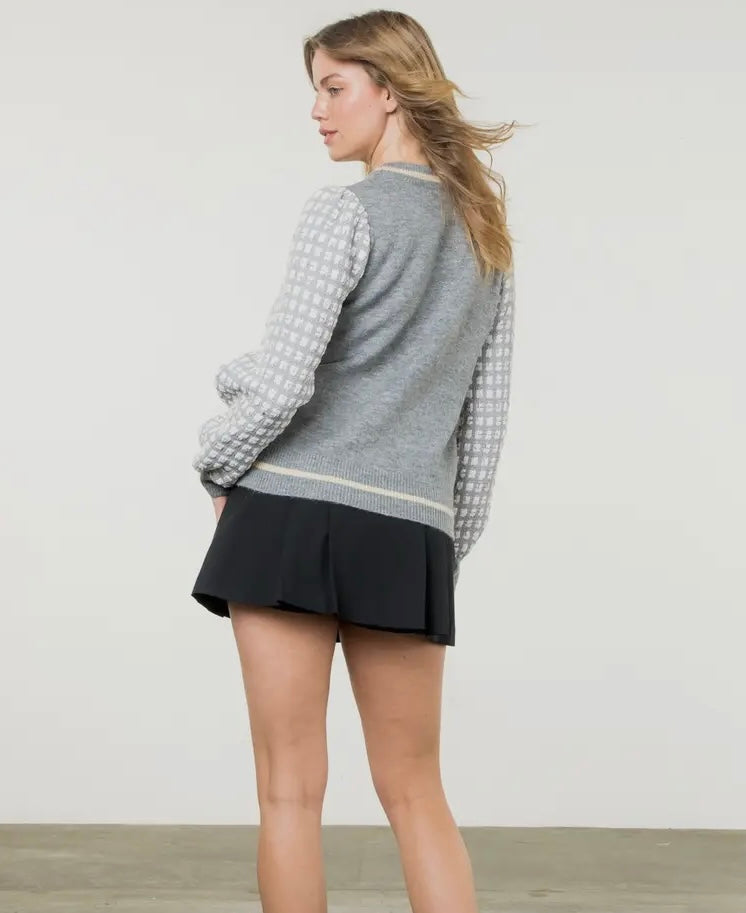 Penelope Tweed Sleeve Sweater