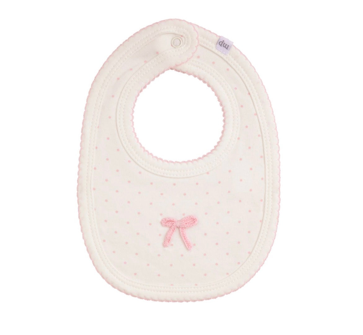 Mud Pie Pink Polka Dot Bow Bib