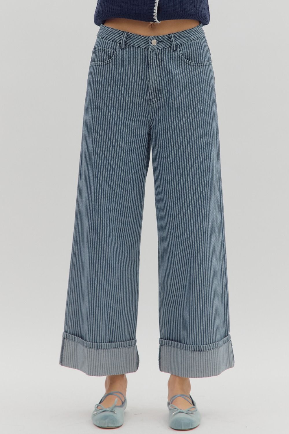 Entro Striped Denim Slacks