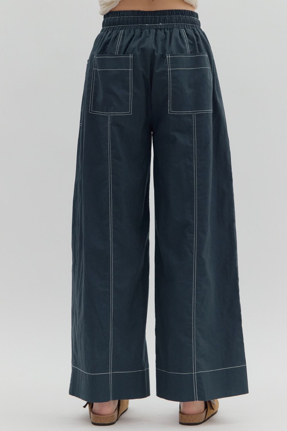 Entro Drawstring Wide Leg Pants