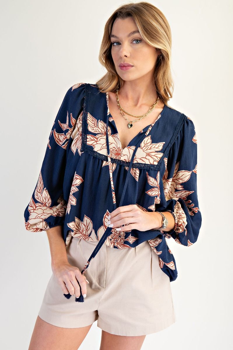 The Darcy Top (Plus Size Available in Navy)