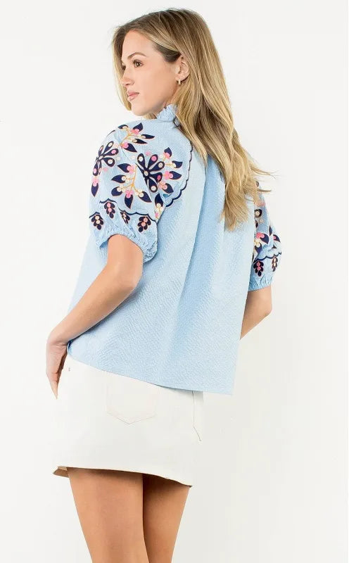 Joella Embroidered THML Top