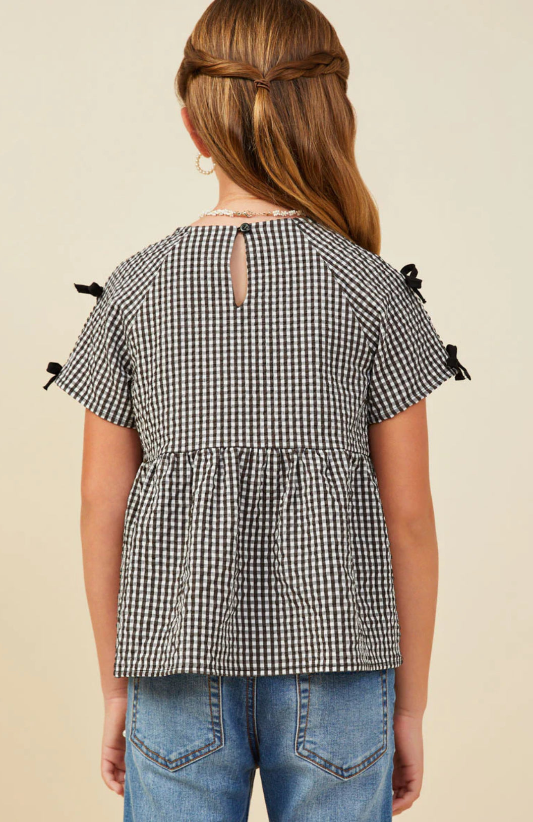 Bella Black Gingham Top
