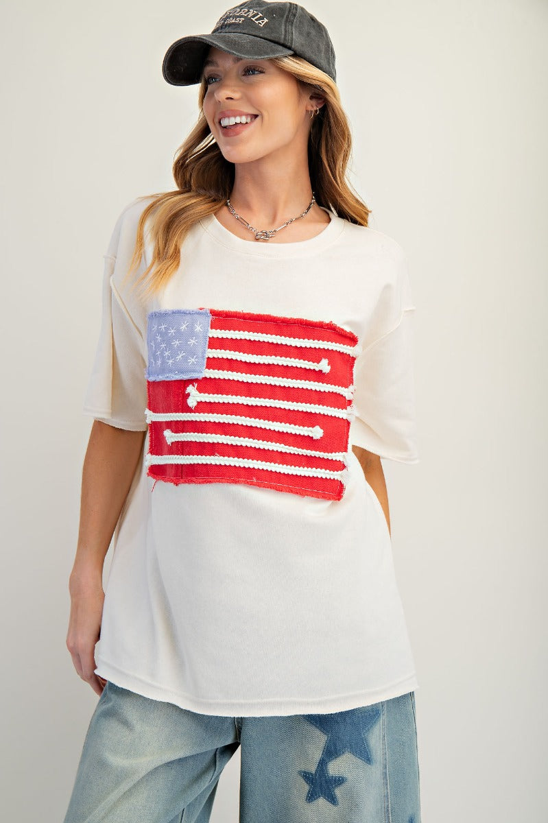 Patriotic American Flag Top