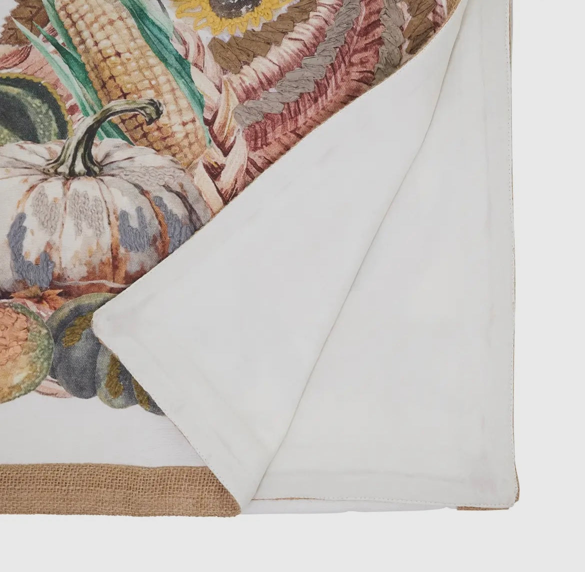Cornucopia Embroidered Table Runner 16”x72” Only 1 Left, Order Soon