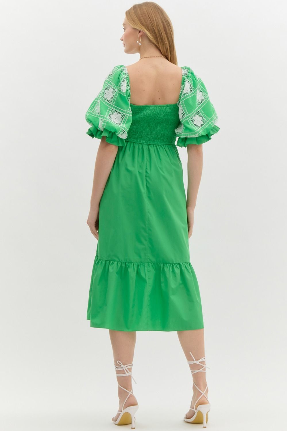 Peggy Green Smocked Dress