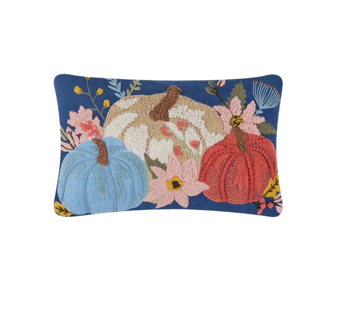 Embroidered Pumpkin Pillow