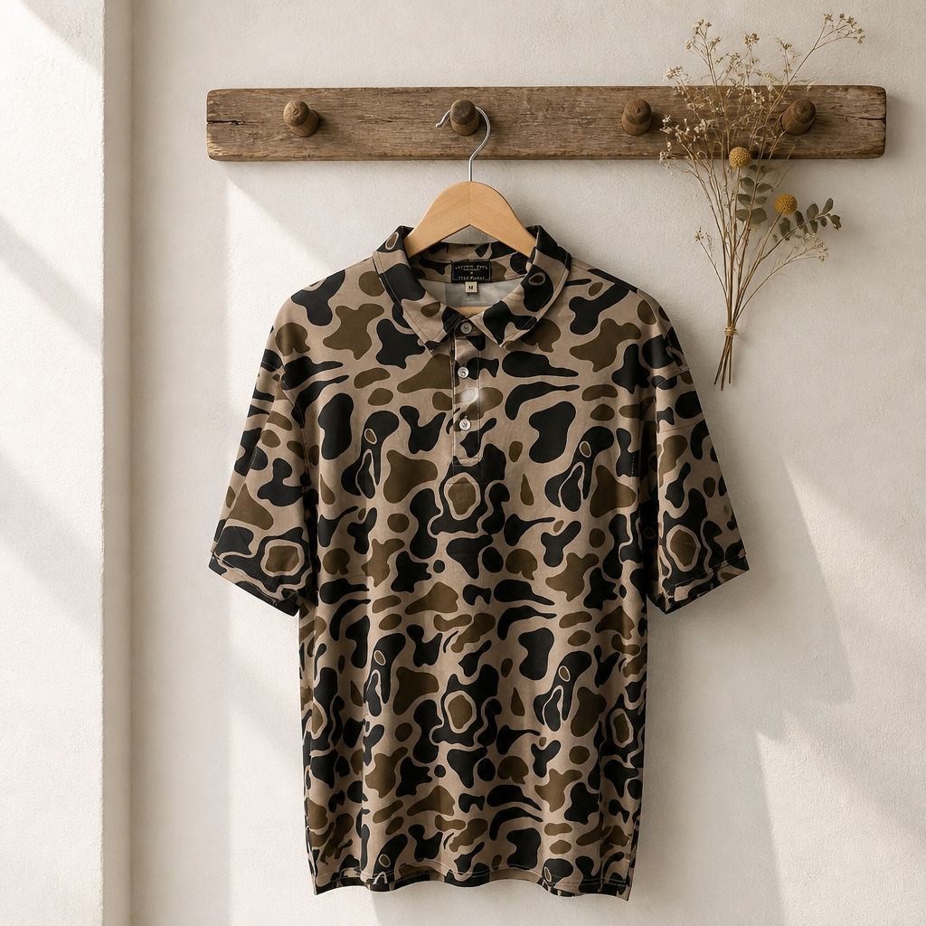 Prairie Oaks Traditions Camo Olive Polo