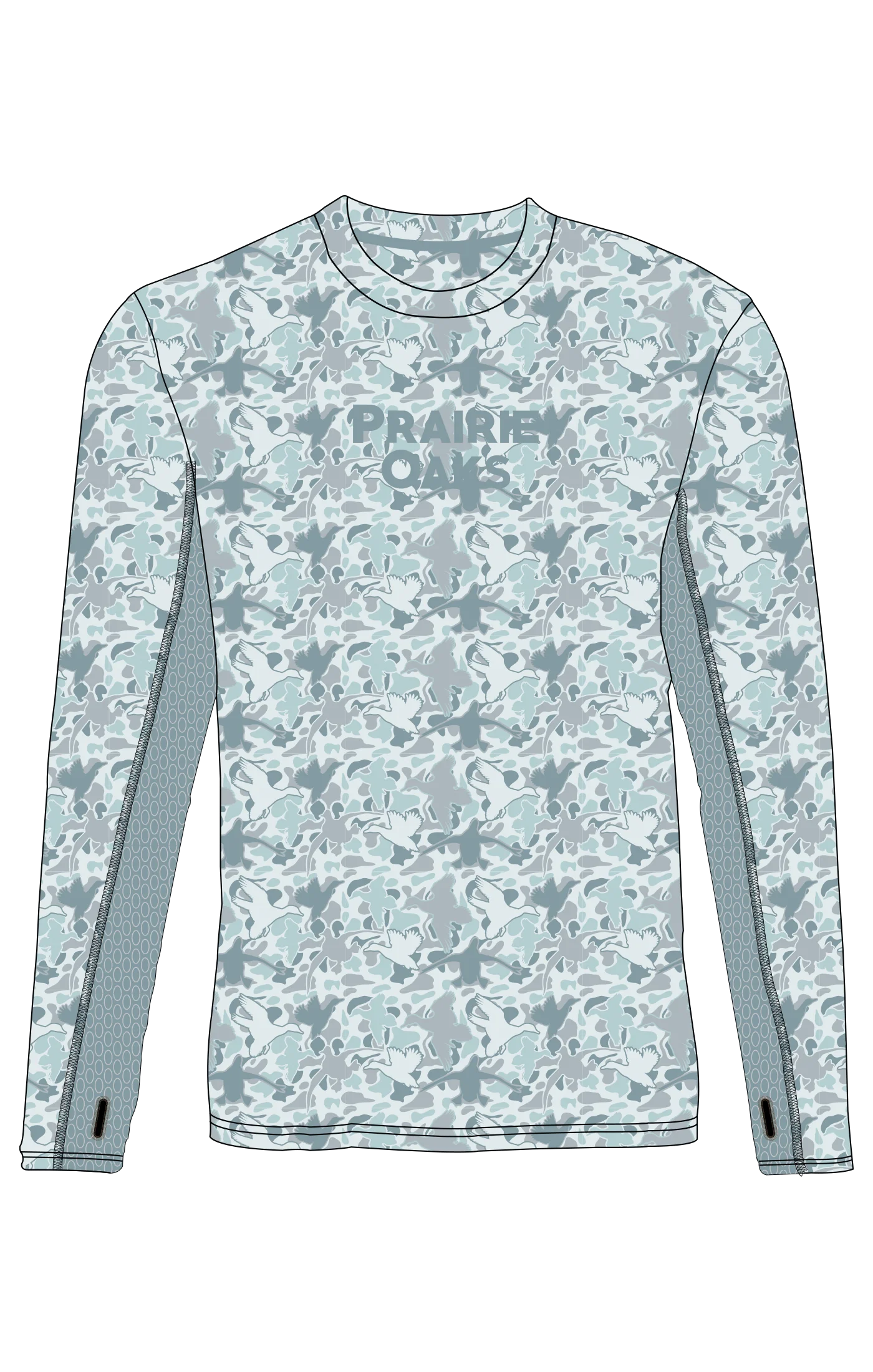 Prairie Oaks Waterfowl The Bottoms Crewneck Blue Duck Camo