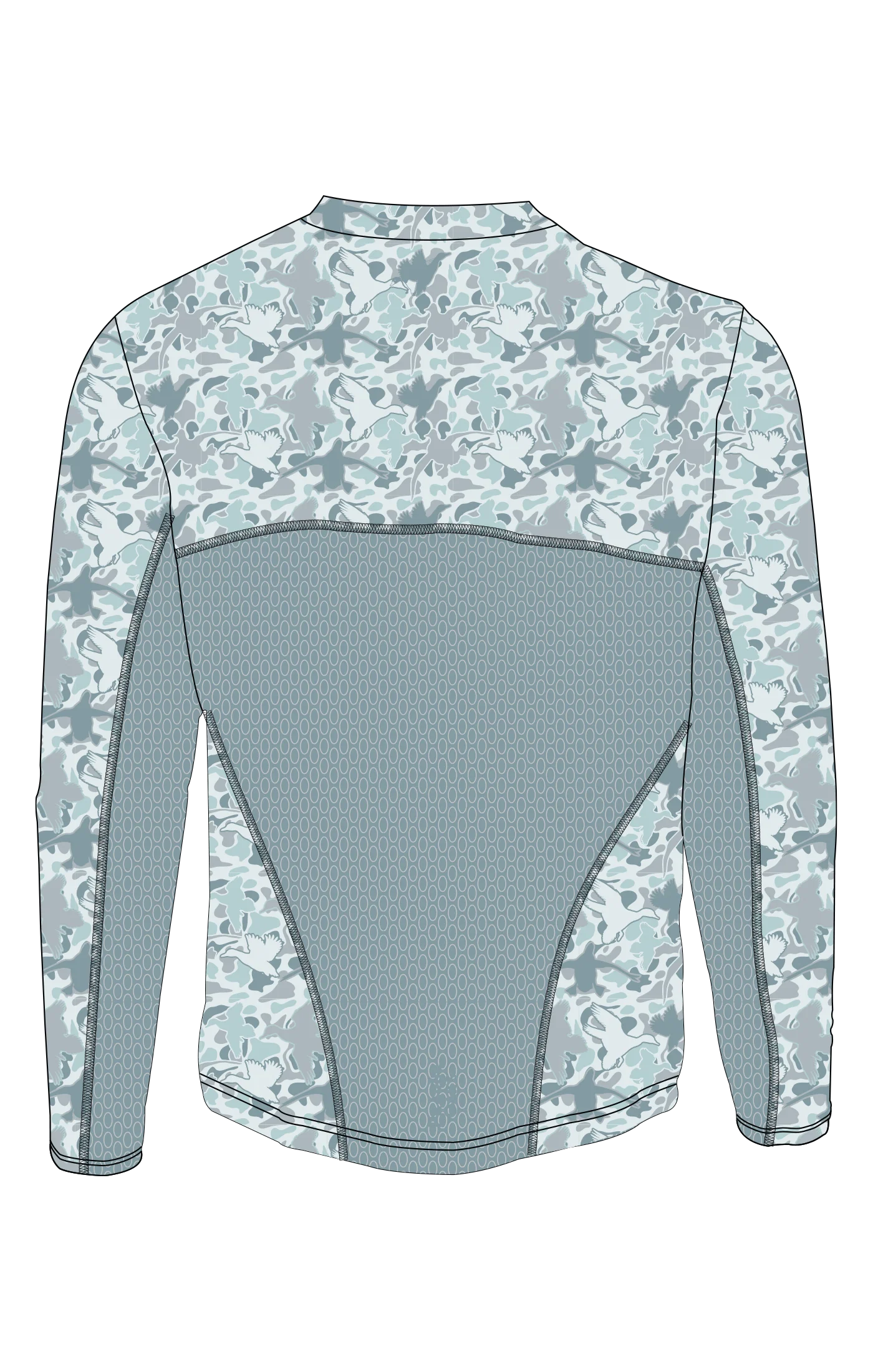 Prairie Oaks Waterfowl The Bottoms Crewneck Blue Duck Camo
