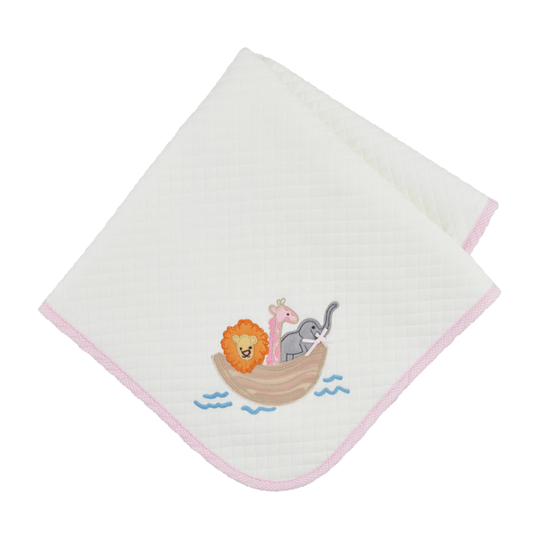 MudPie Pink Noah’s Quilted Blanket