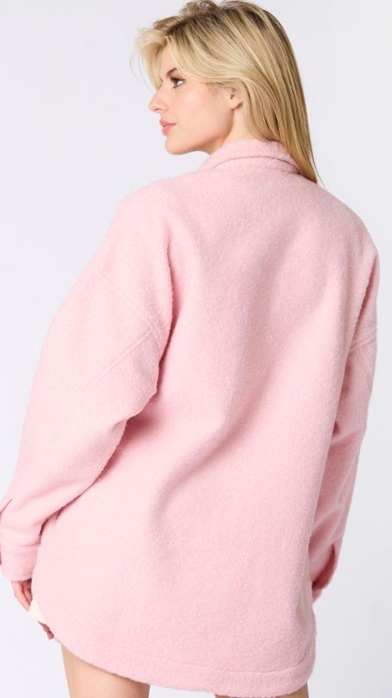Piper Bow Embellished Pink Shacket
