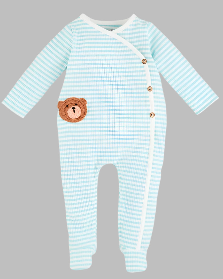 Mud Pie Stripe Bear Baby Sleeper