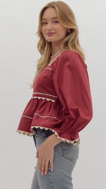 Blair Garnet Tiered Top
