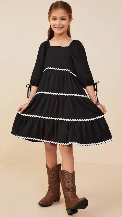 Hayden Girls Black Tiered Dress