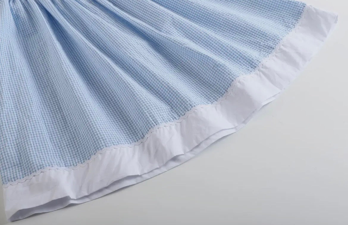 Lil Cactus Blue Gingham Easter Bunny Dress
