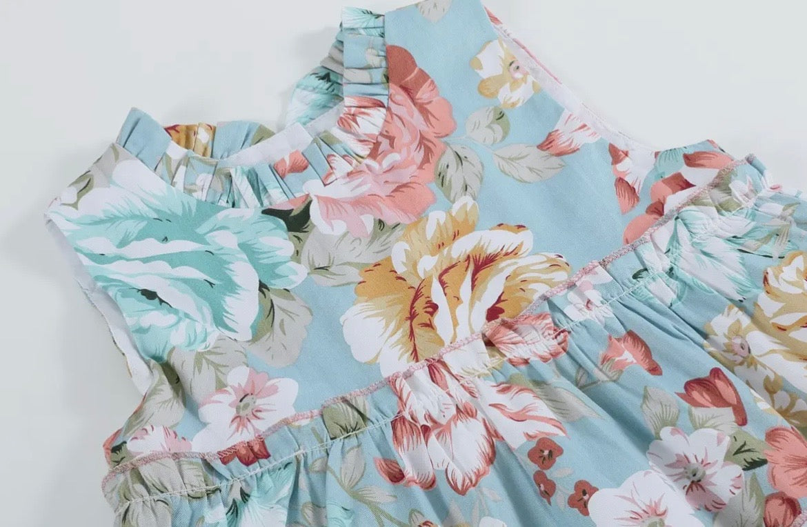 Lil Cactus Floral Ruffle Tiered Dress