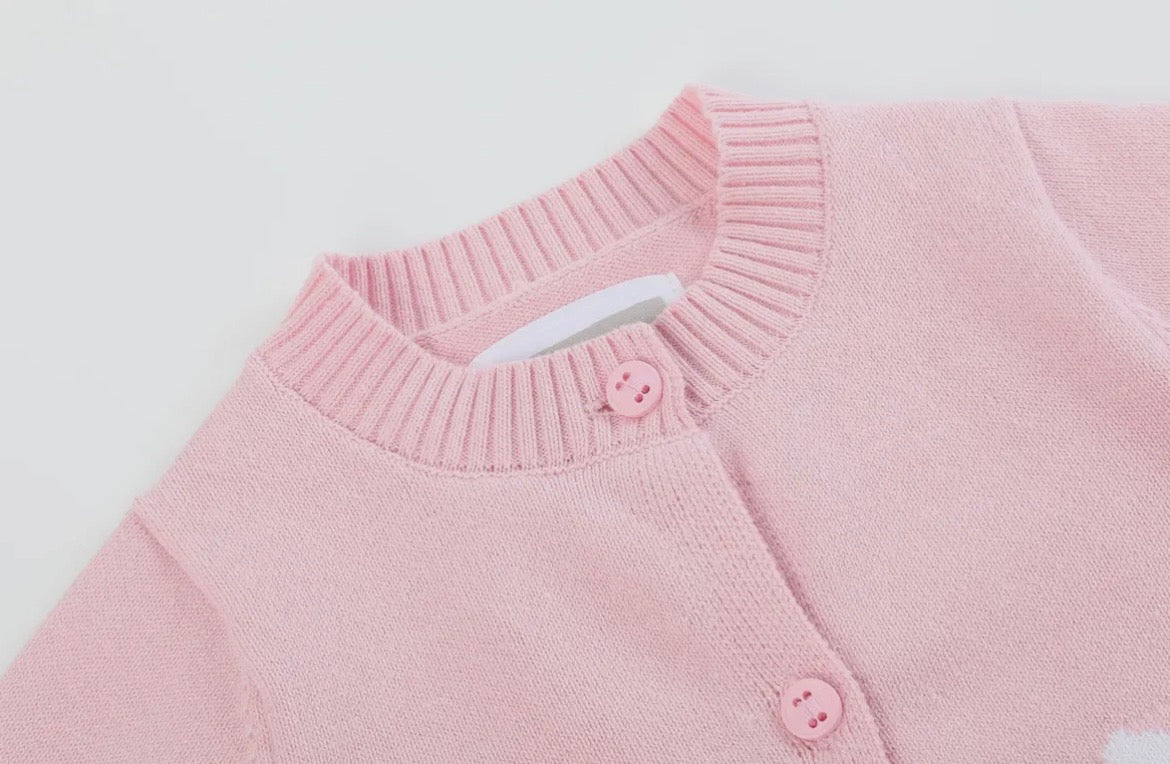 Lil Cactus Pink Bunny Cardigan