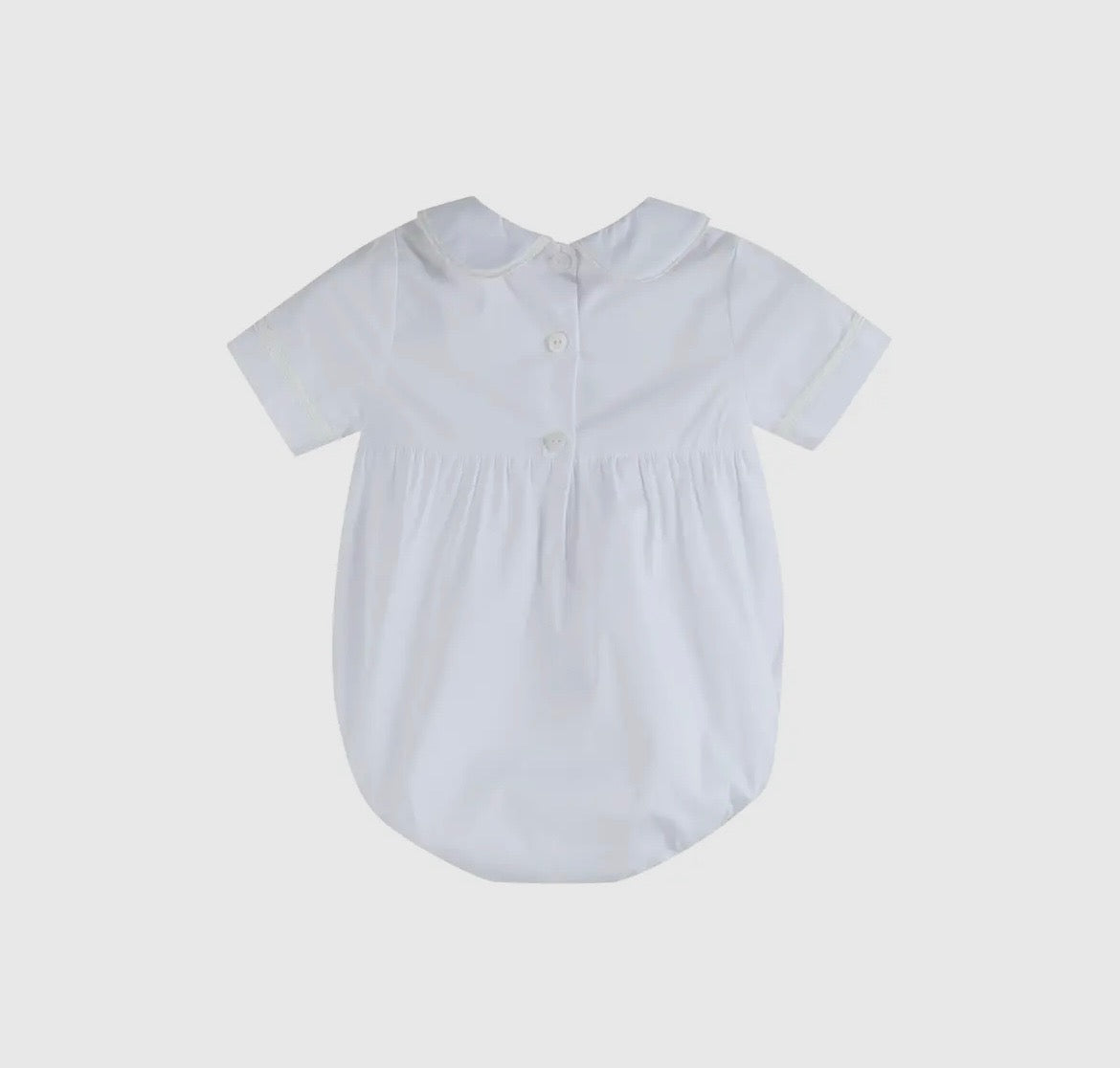 Lil Cactus White Collared Button Romper with Bonnet