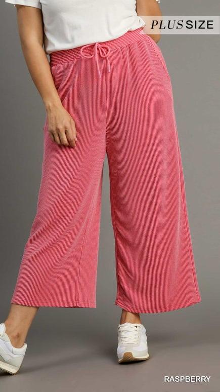 Textured Plus Size Knit Straight Fit Pants