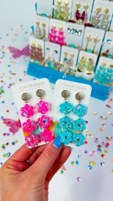 Triple Flower Earrings