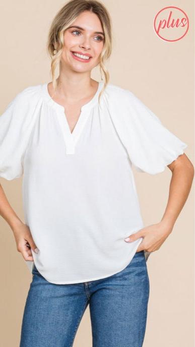 Goes With Literally Anything Off White Plus Size Top