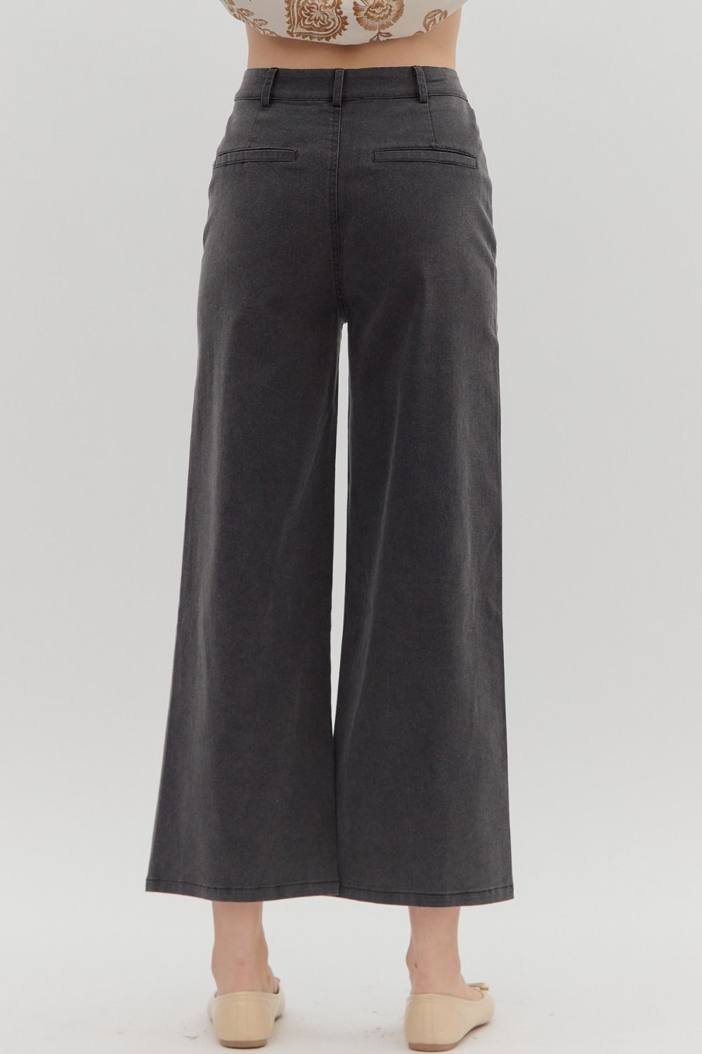 Entro Wide Leg Ankle Length Pants