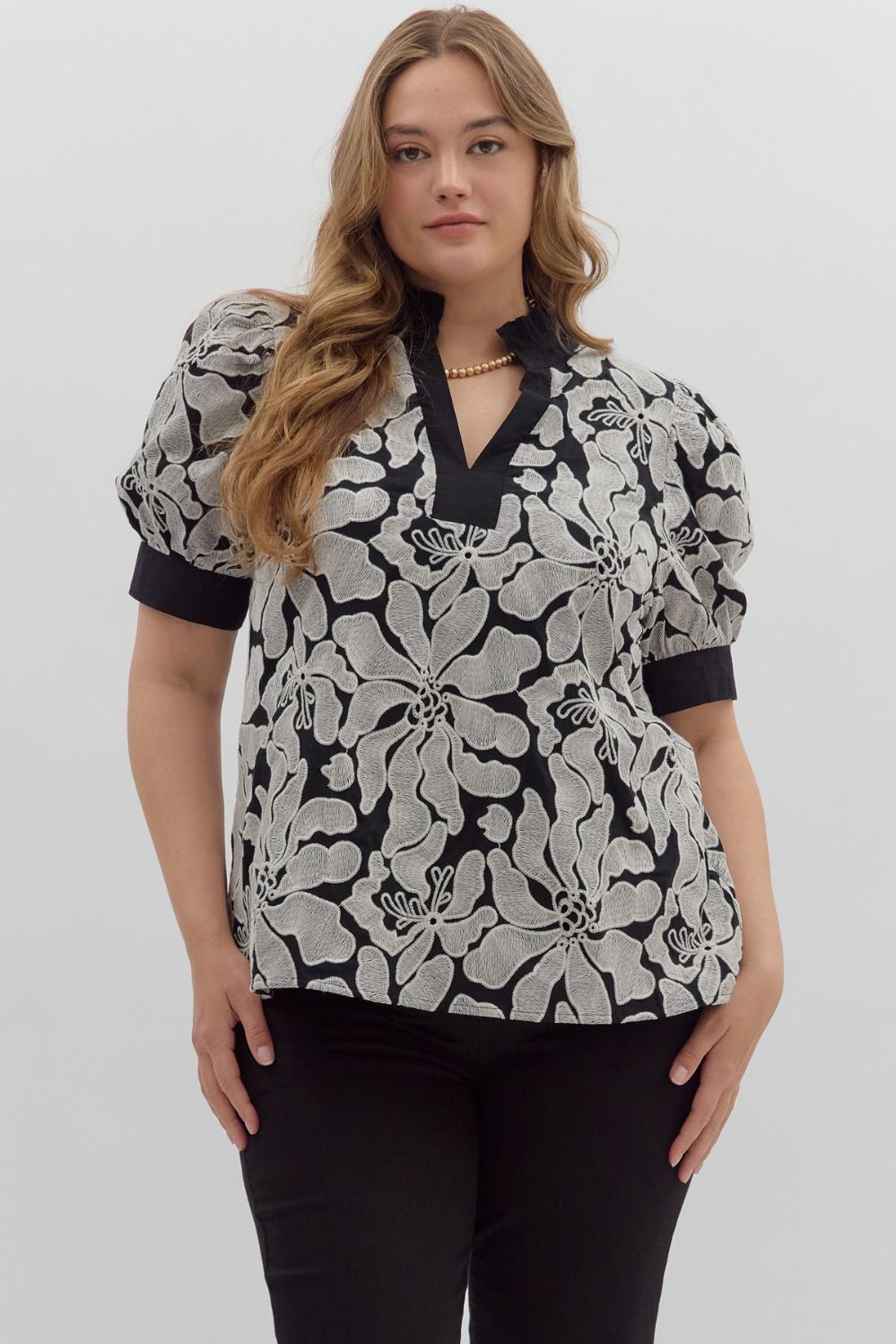 The Covington Embroidered Plus Size Top
