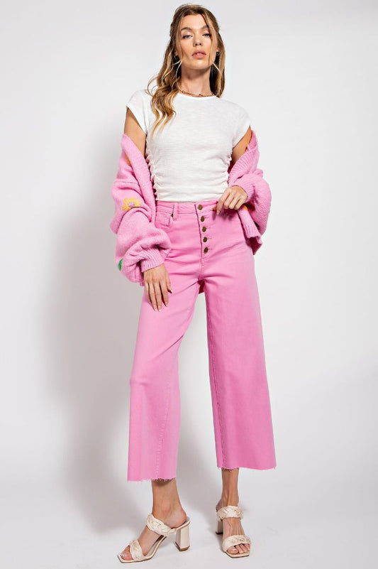 Easel Button Fly Twill Wide Bottom Pants