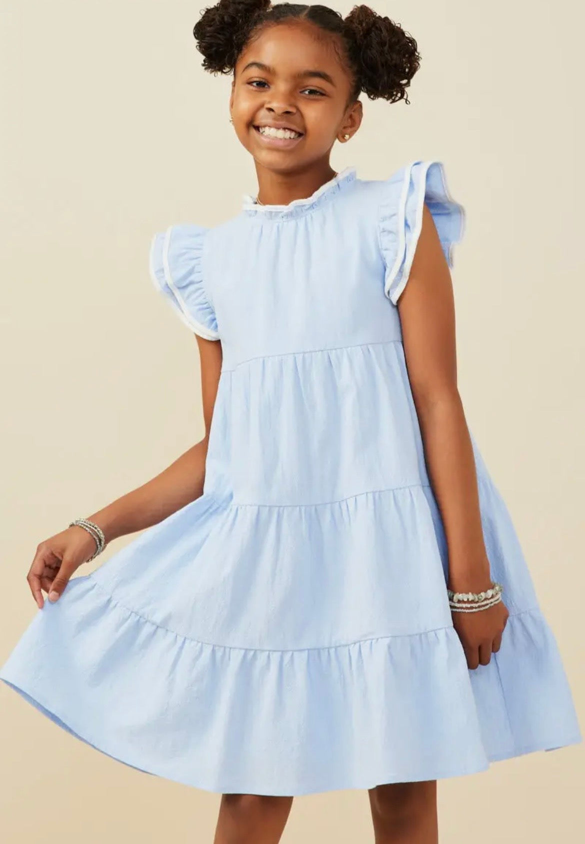 Hayden Tiered Flutter Sleeve Dress