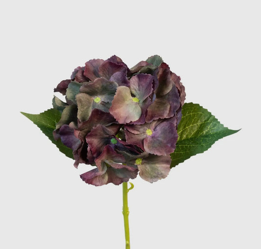 Antique Burgundy Real Touch Hydrangeas 14” Stem