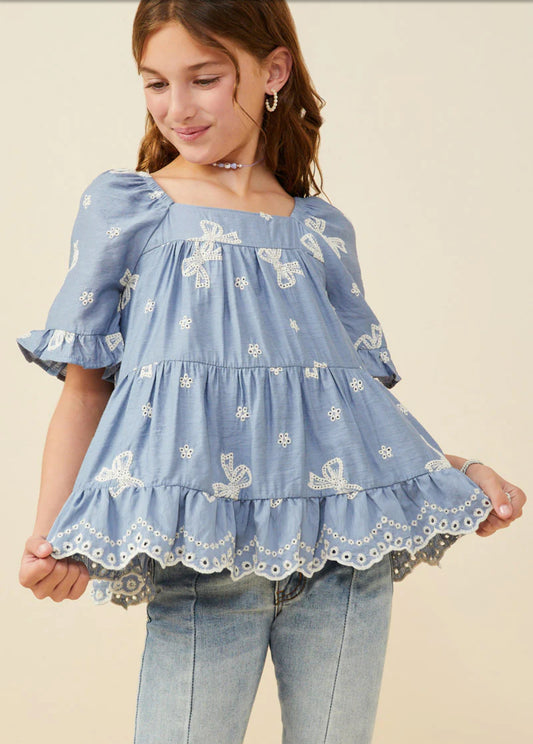 Hayden Girls Bow Top