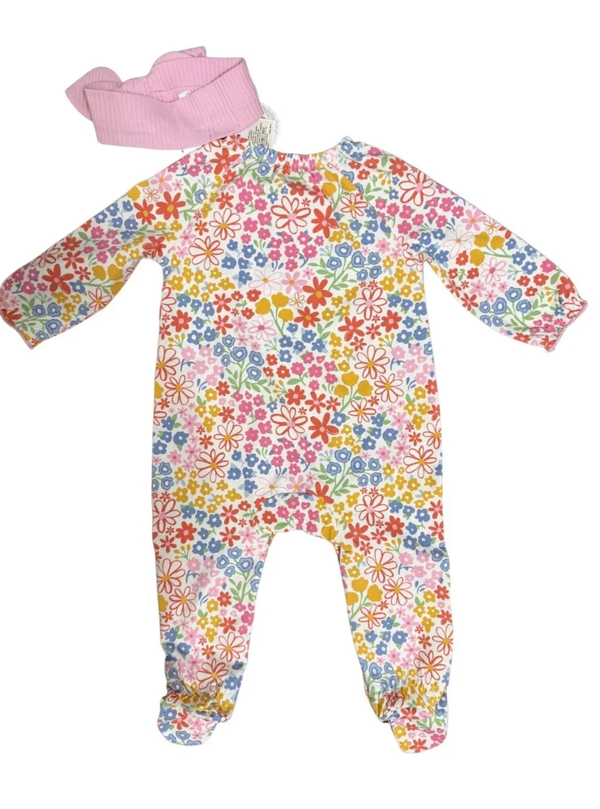 MudPie Ditsy Floral Sleeper and Matching Headband