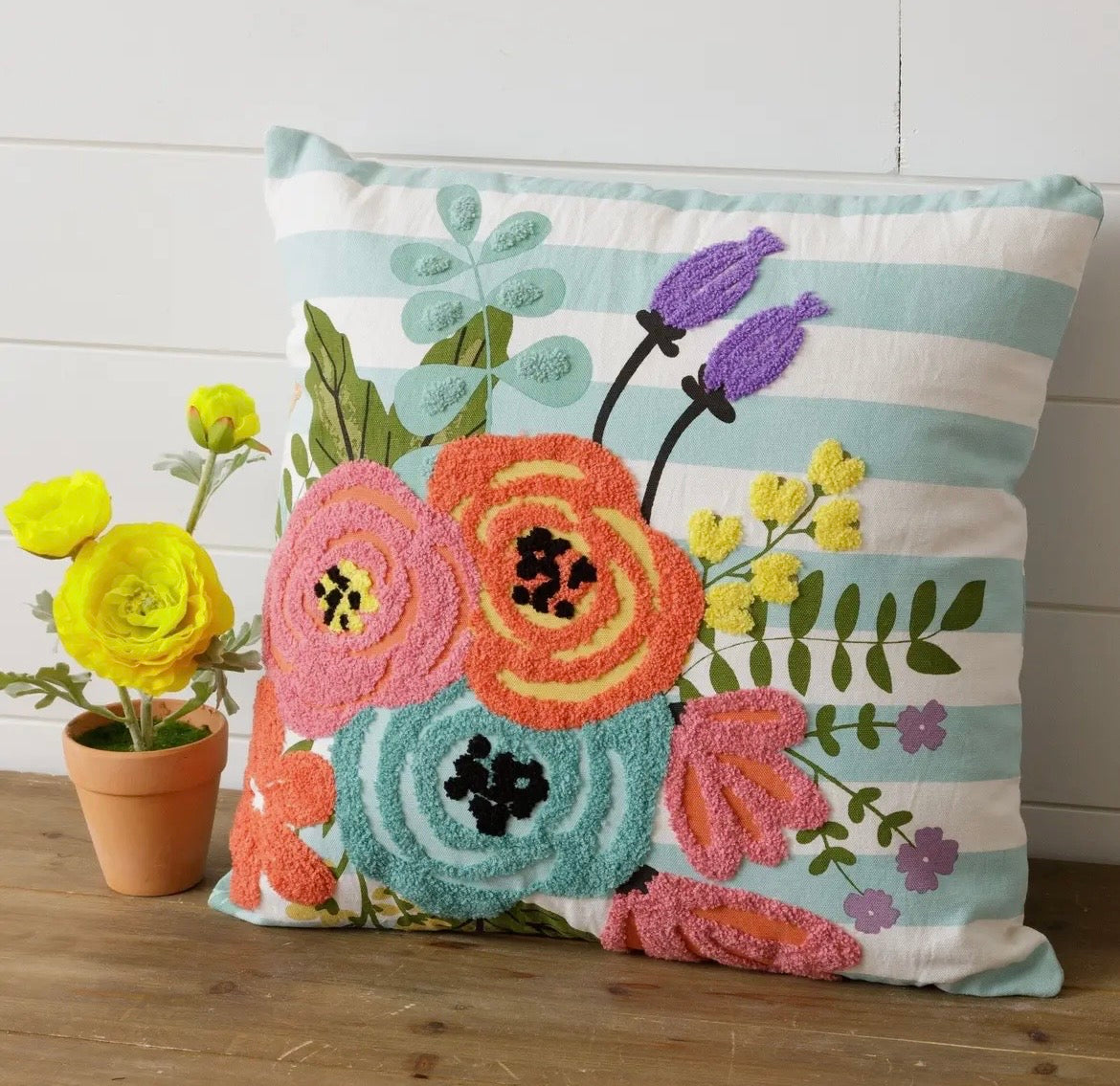 Tufted Blossoms Pillow