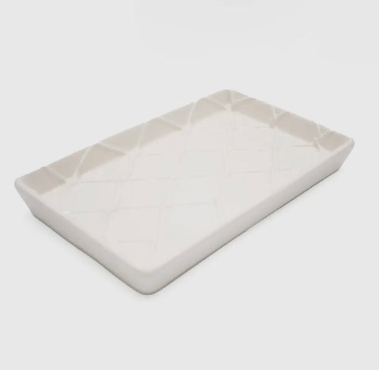 8 Oak Lane White Textured Guest Towel/Napkin Tray