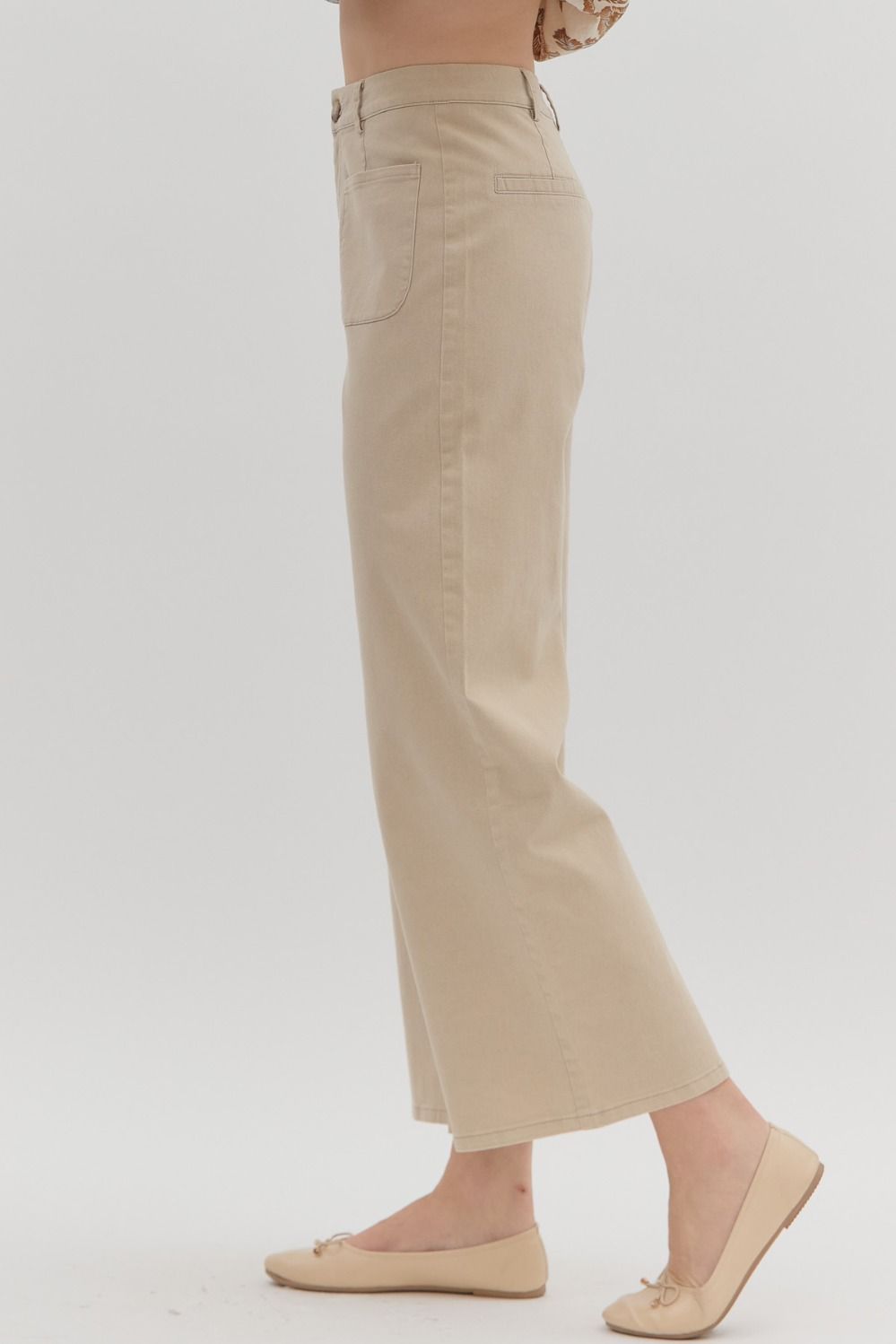 Entro Wide Leg Ankle Length Pants