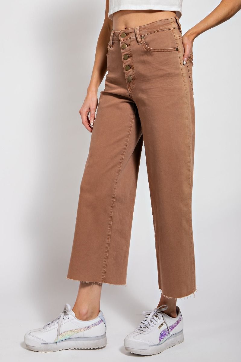 Easel Button Fly Twill Wide Bottom Pants