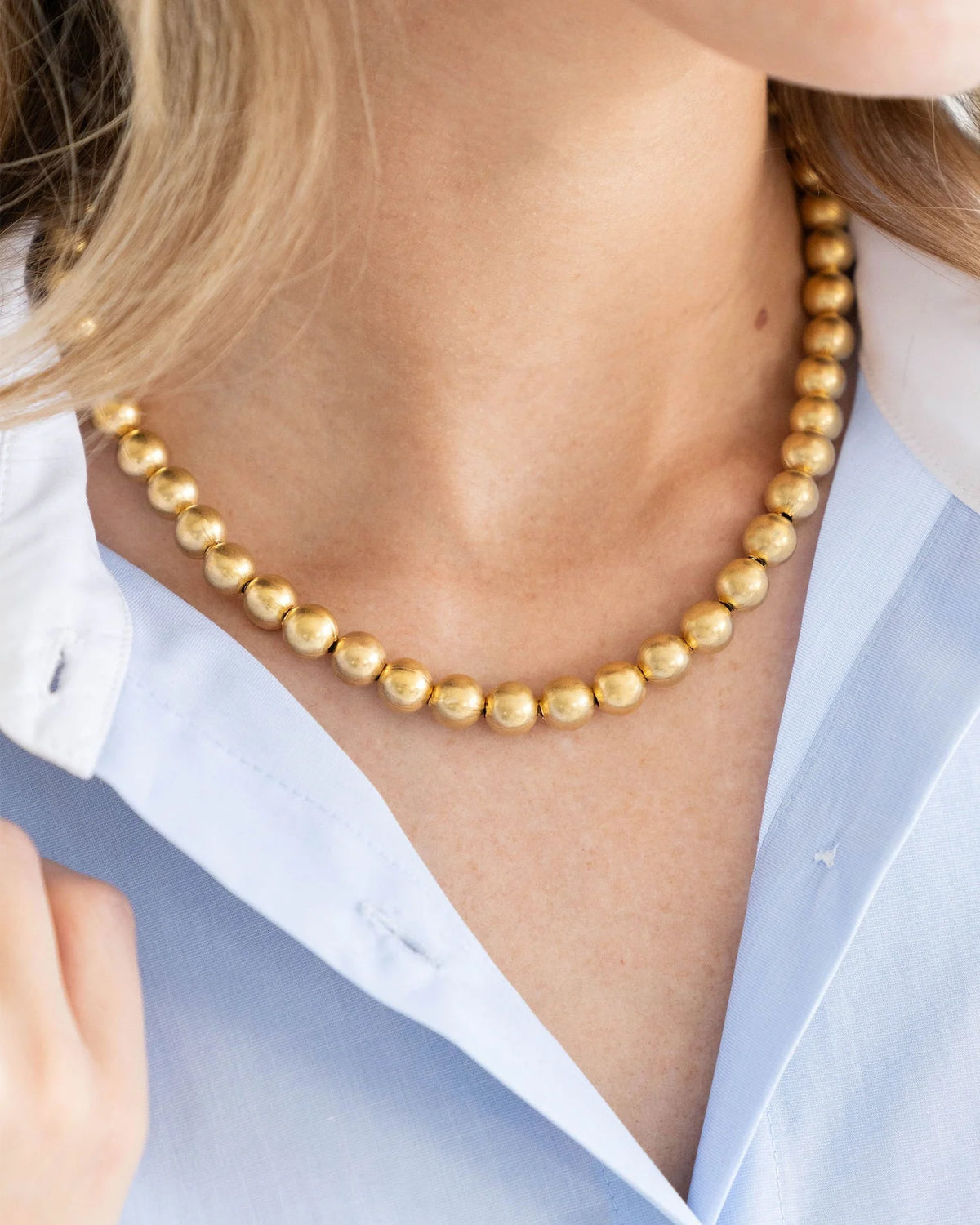 Susan Shaw Gold Mini Margaret Beaded Necklace