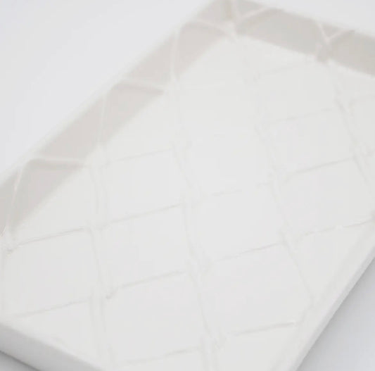 8 Oak Lane White Textured Soap Dish