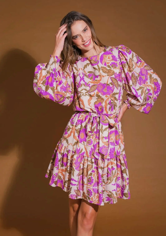 Lonnie Orchid and Ivory Dress