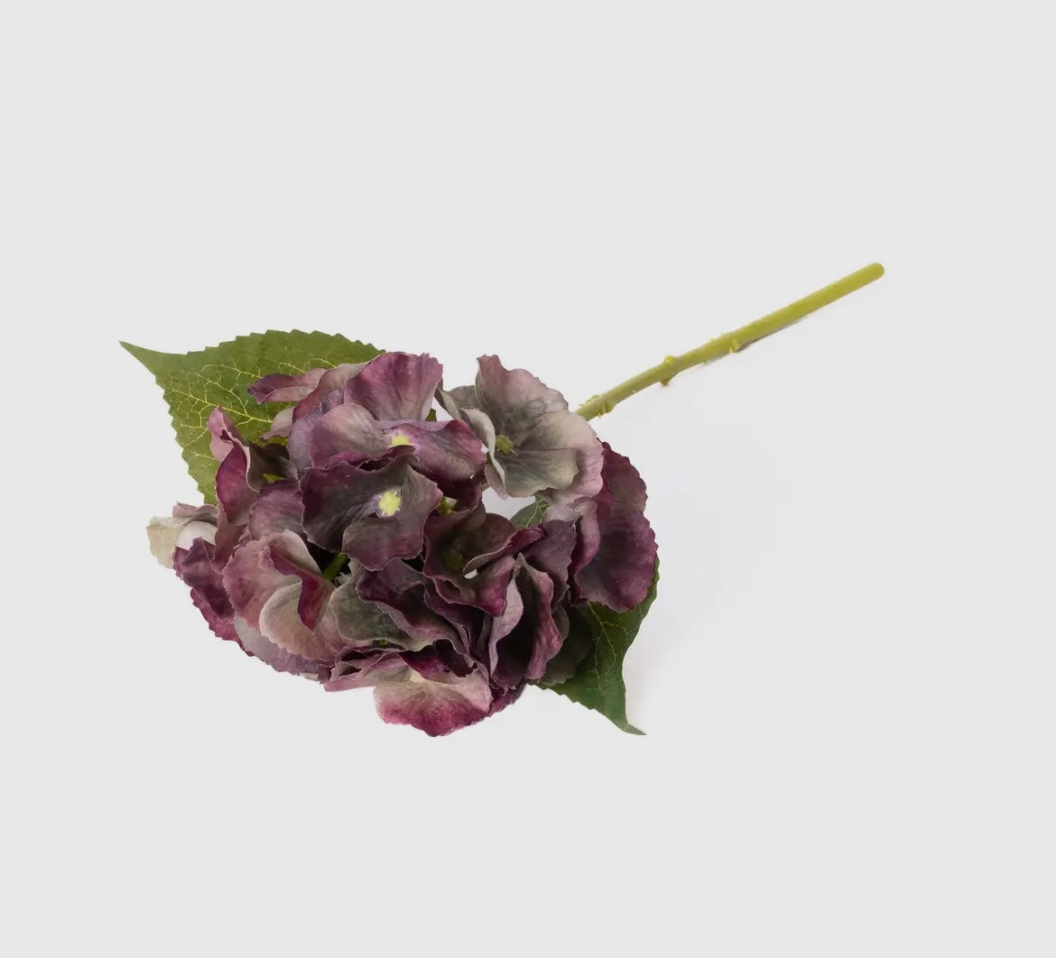 Antique Burgundy Real Touch Hydrangeas 14” Stem