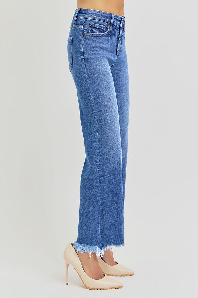 Risen Tummy Control High Rise Ankle Straight Plus Size Jeans