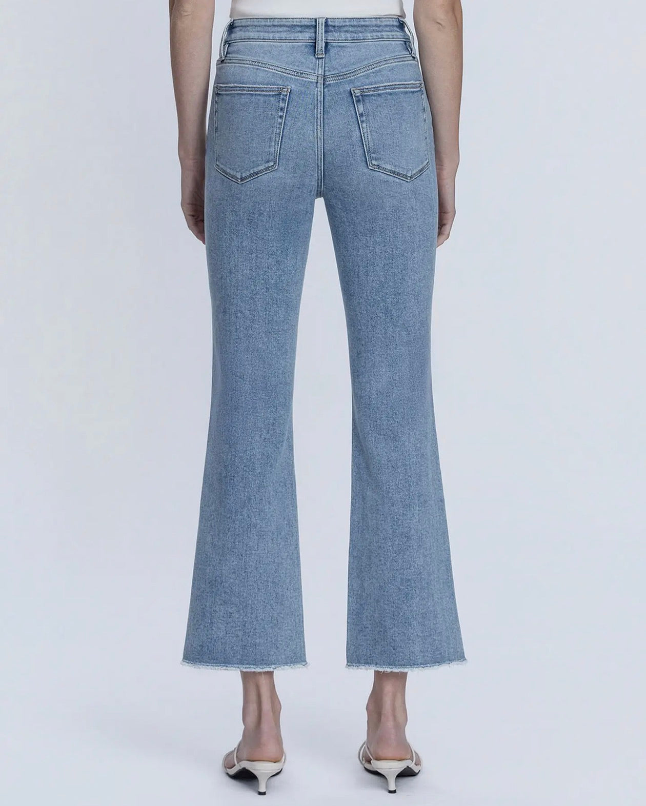Flying Monkey High Rise Raw Hem Kick Flare Jeans