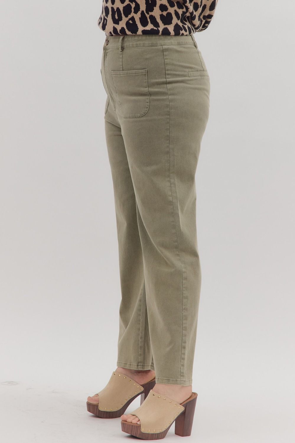 Entro Plus Size Patch Pocket Pants