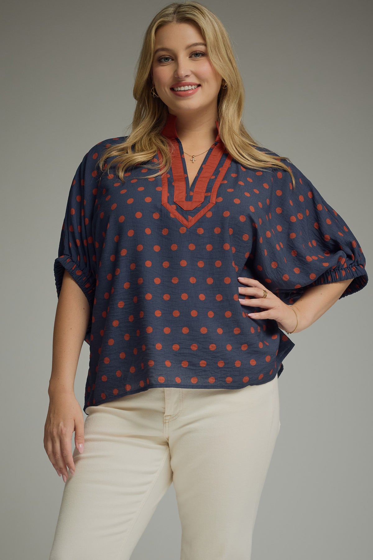 The Darius Navy Top (Misses and Plus Sizes Available)